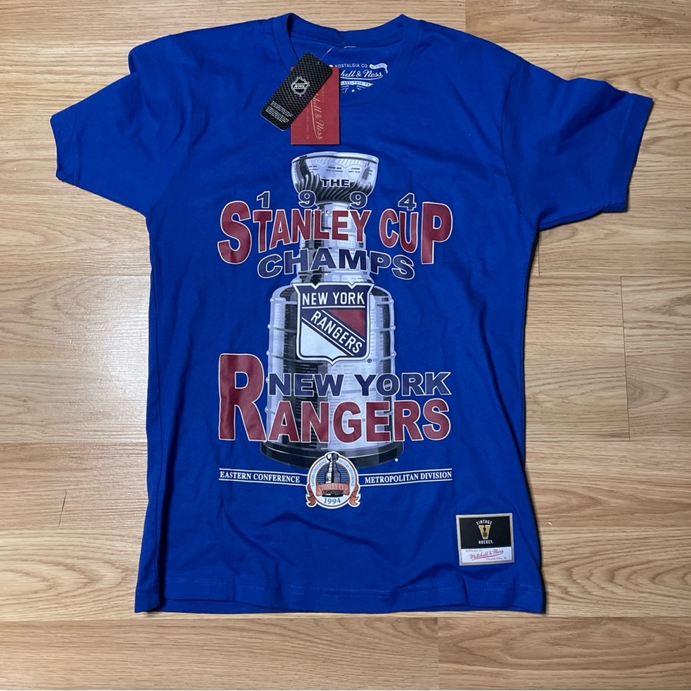 Mitchell & Ness New York Rangers Blue 1994 Stanley Cup Champions T Shirt Size S